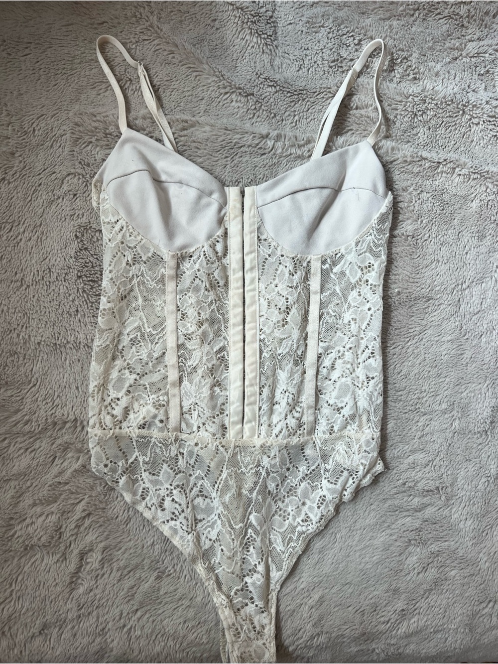 Free People Ivory Lace Bustier Bodysuit